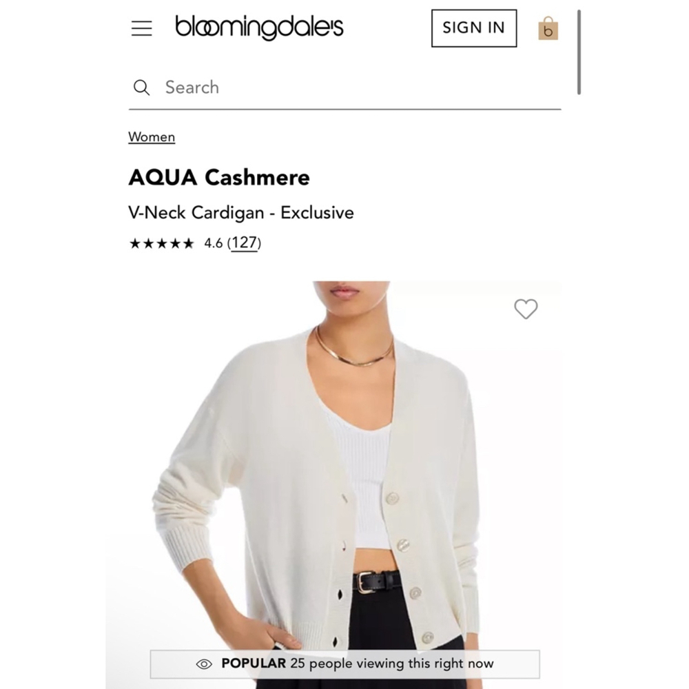 NWT AQUA Cashmere Cardigan Cream Size L-XL-XXL